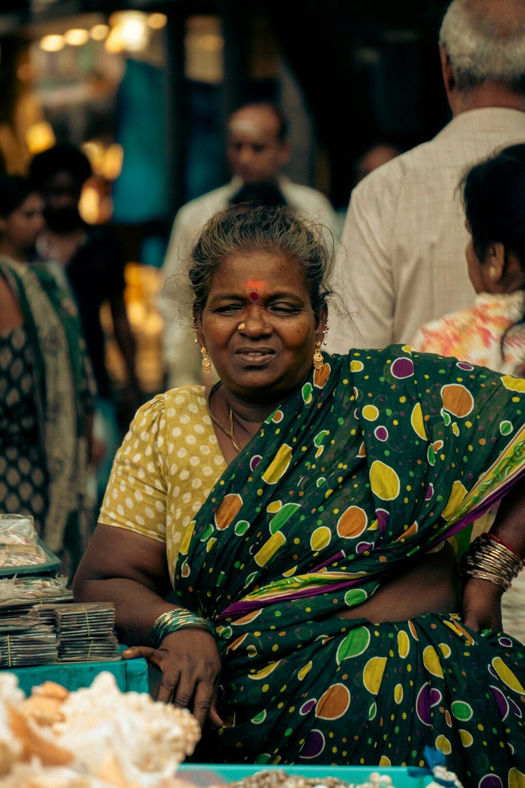 elderly person in market