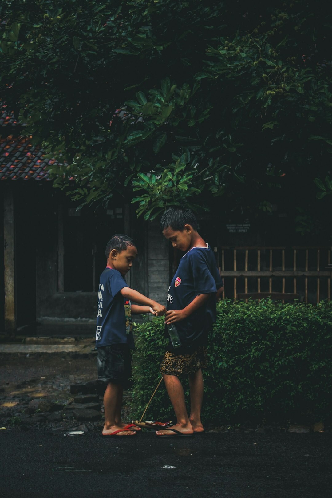 children playing in street