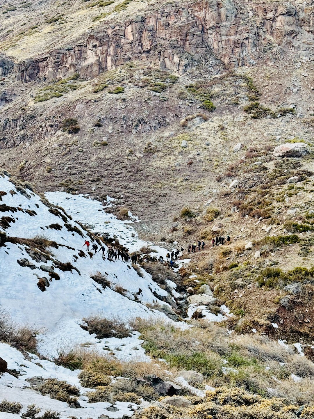 Group of local community members gathered outdoors in Chile